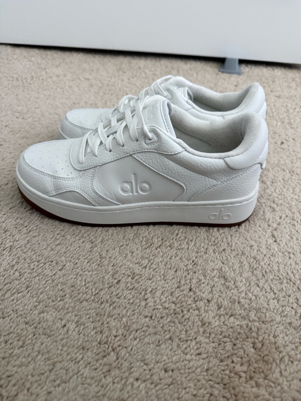 ALO Yoga Women's White Sneakers with Gum Sole